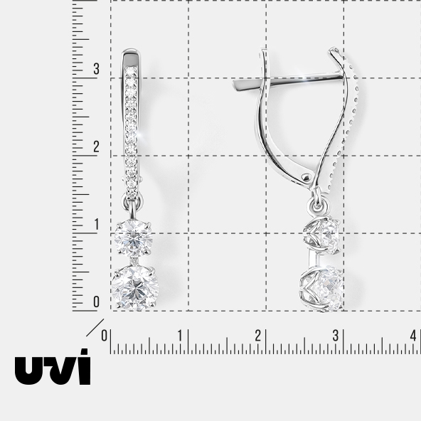 Серьги из белого золота с бриллиантами