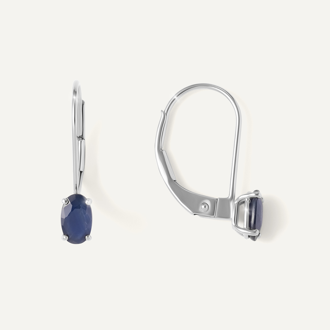 Серьги из белого золота с сапфирами