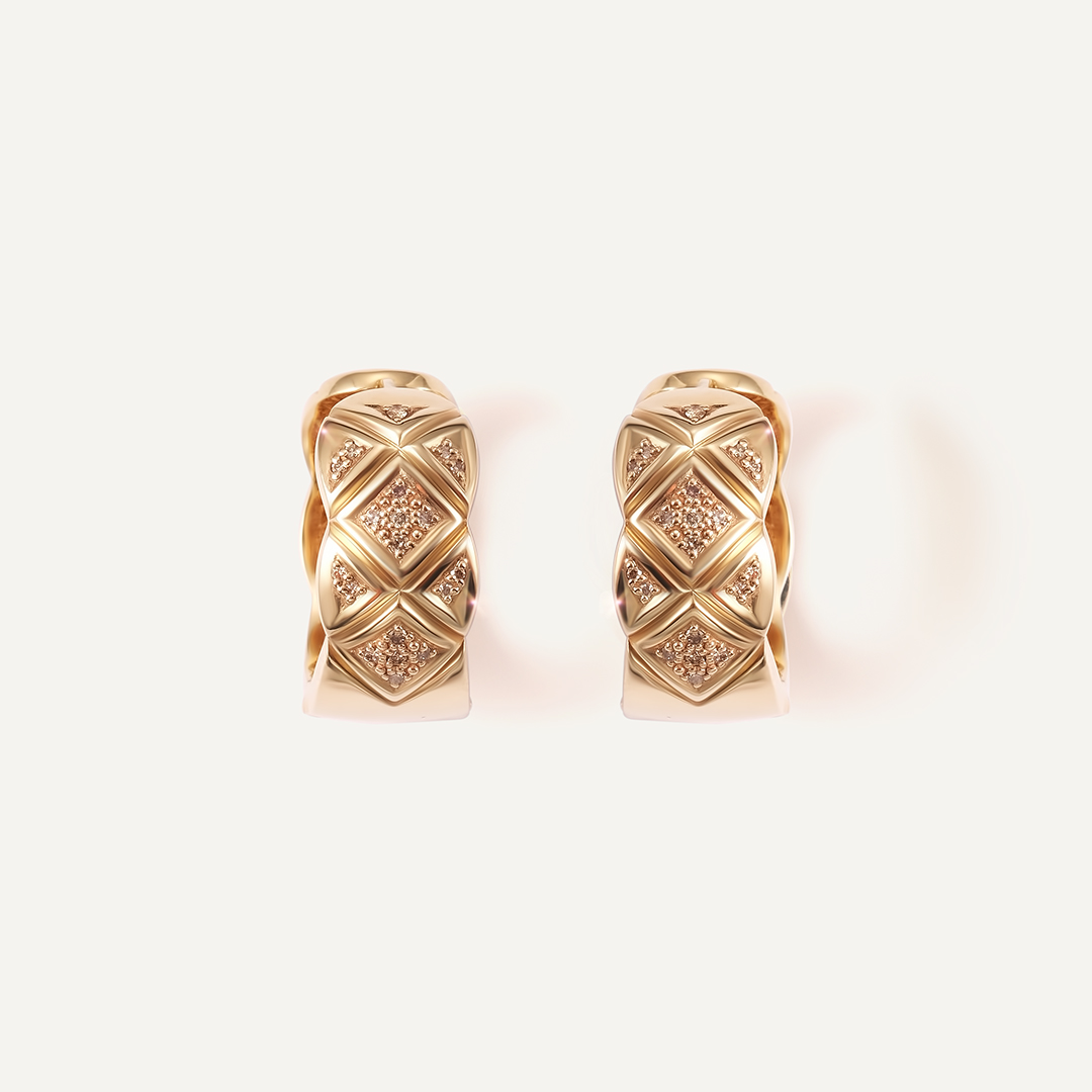 Серьги-конго из желтого золота