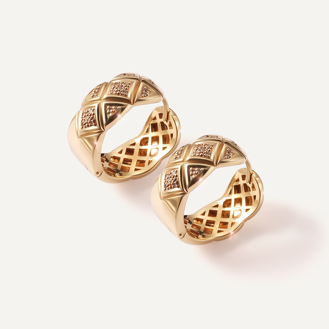 Серьги-конго из желтого золота