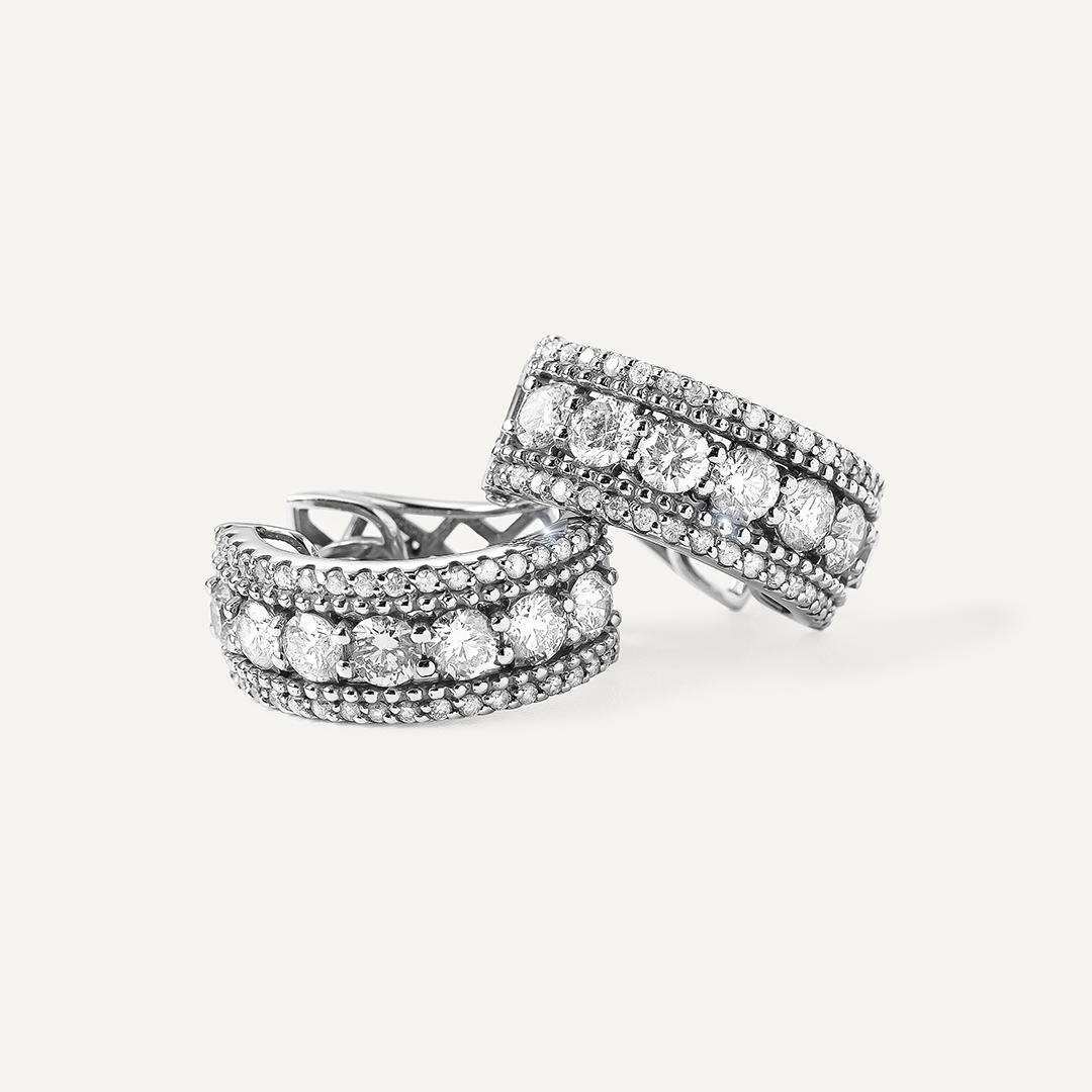 Серьги из белого золота с бриллиантами