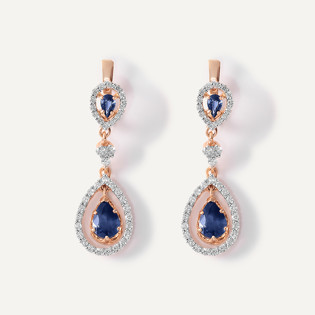 Серьги из золота с сапфирами