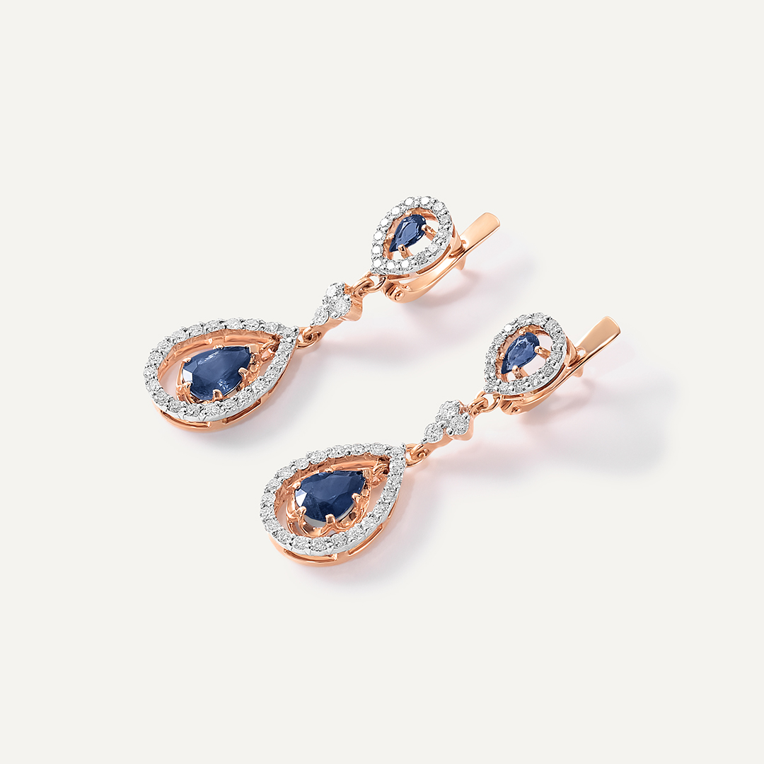 Серьги из золота с сапфирами