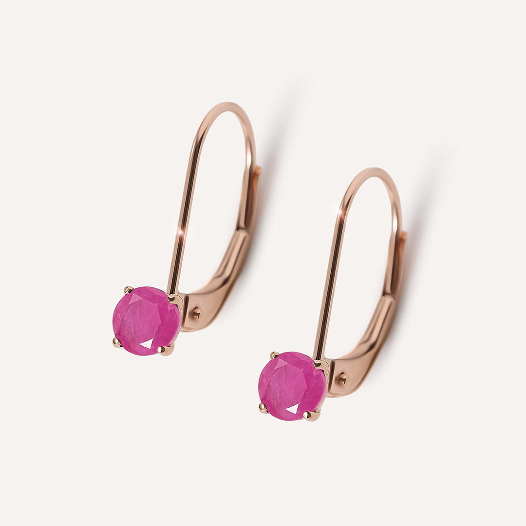 Серьги из золота с рубинами