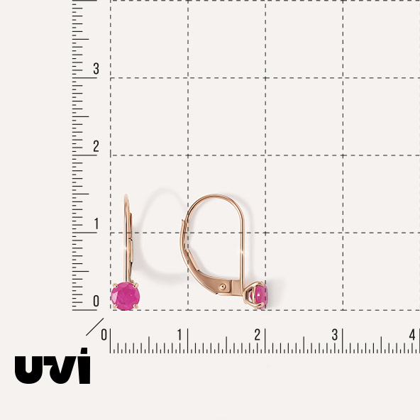 Серьги из золота с рубинами