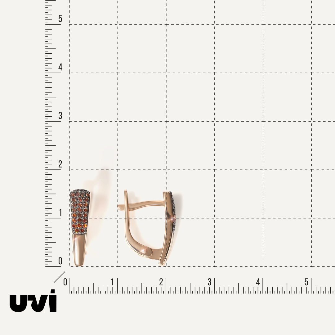 Серьги из золота с оранжевыми бриллиантами