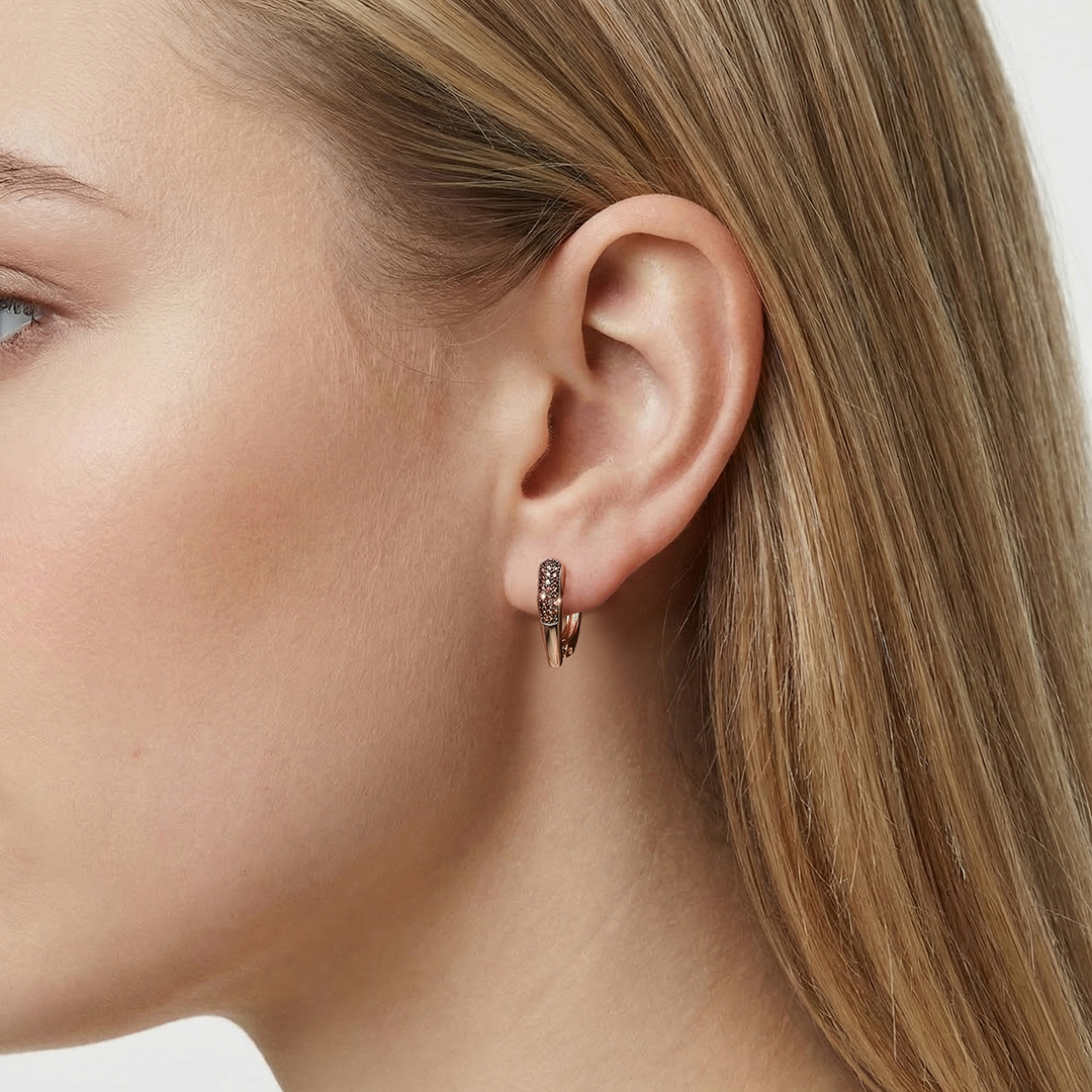 Серьги из золота с оранжевыми бриллиантами