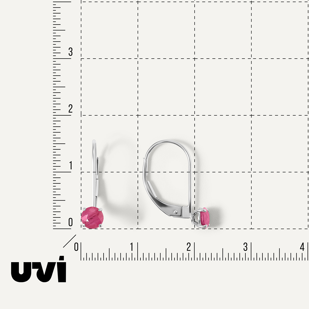 Серьги из белого золота с рубинами