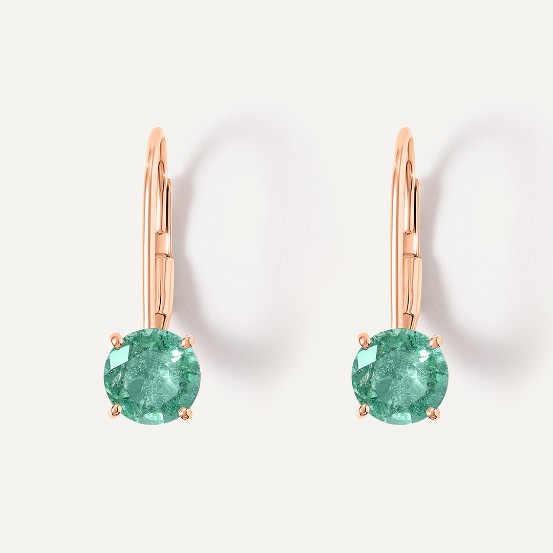 Серьги из золота с изумрудами