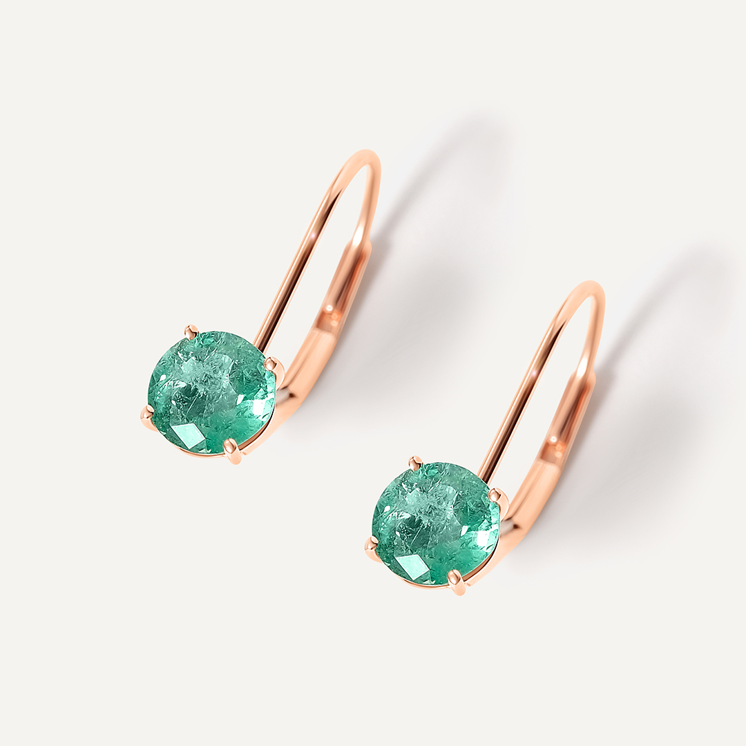 Серьги из золота с изумрудами