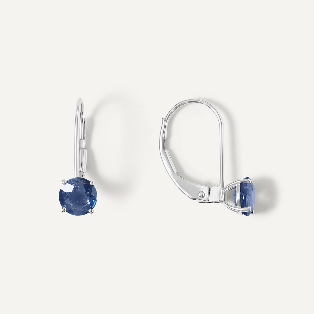 Серьги из белого золота с сапфирами