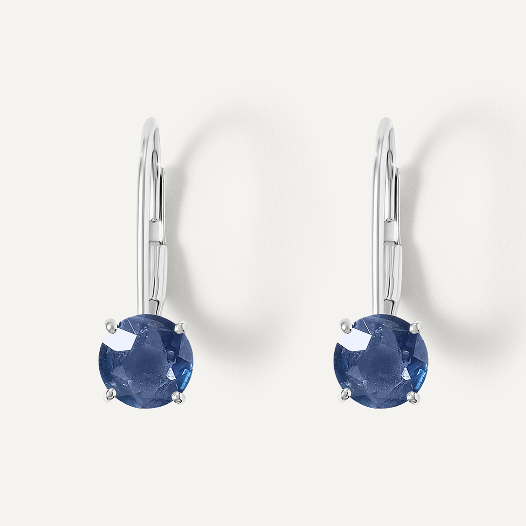 Серьги из белого золота с сапфирами