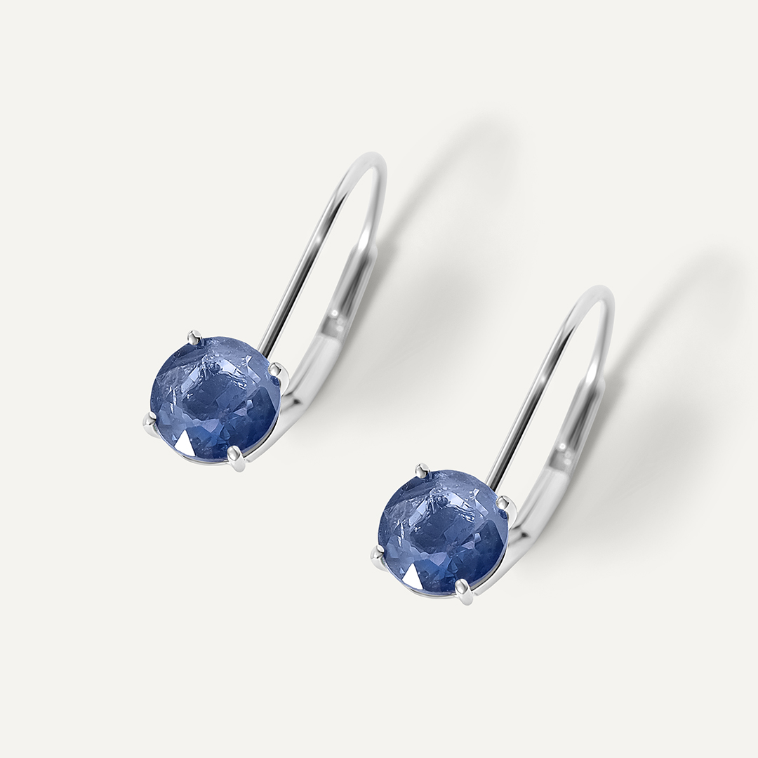 Серьги из белого золота с сапфирами