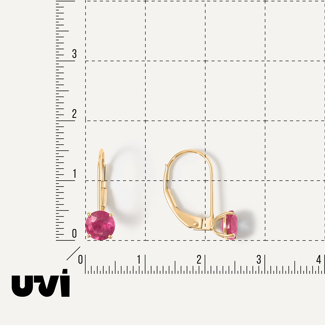 Серьги из желтого золота с рубинами
