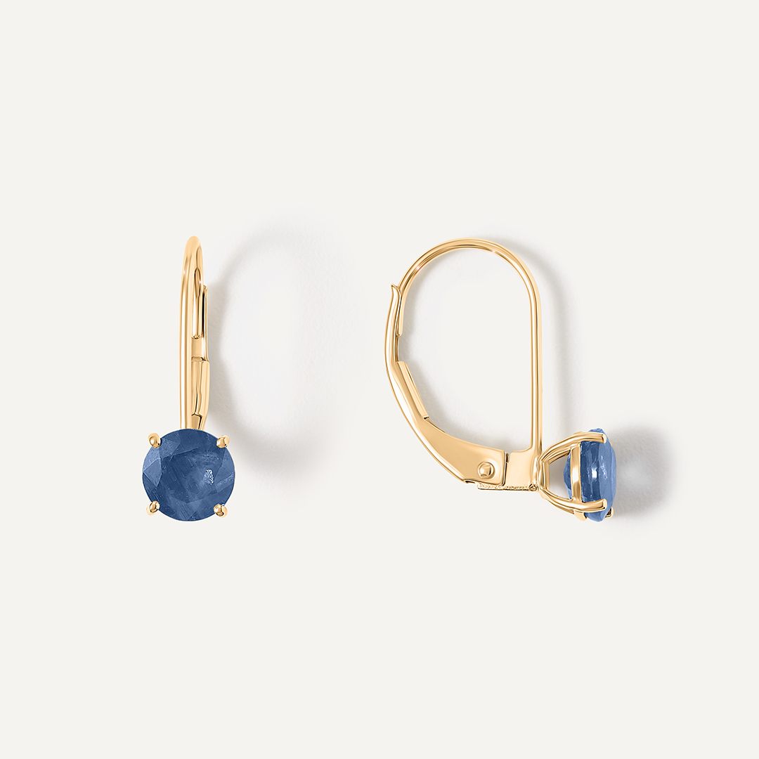 Серьги из желтого золота с сапфирами