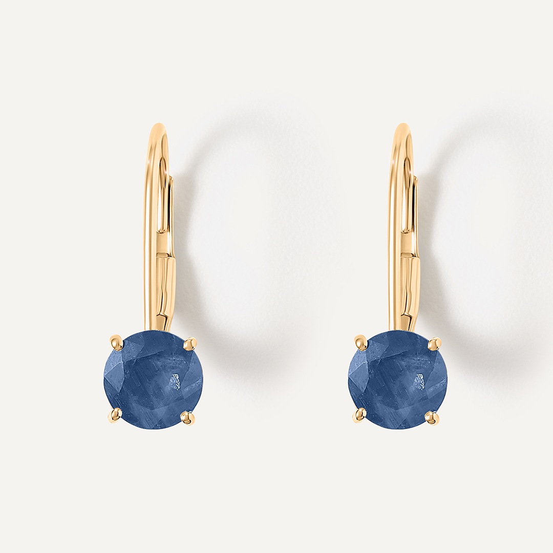 Серьги из желтого золота с сапфирами