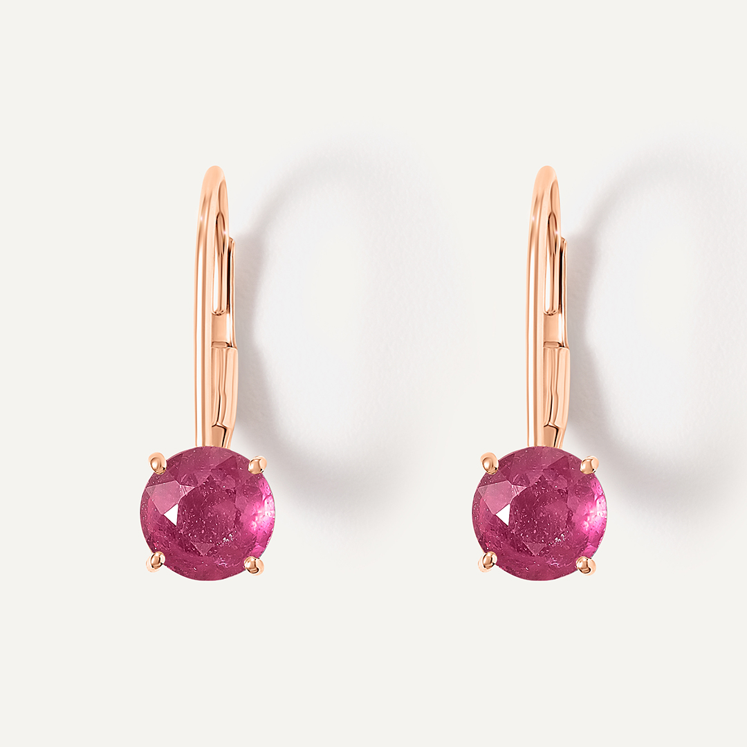 Серьги из золота с рубинами