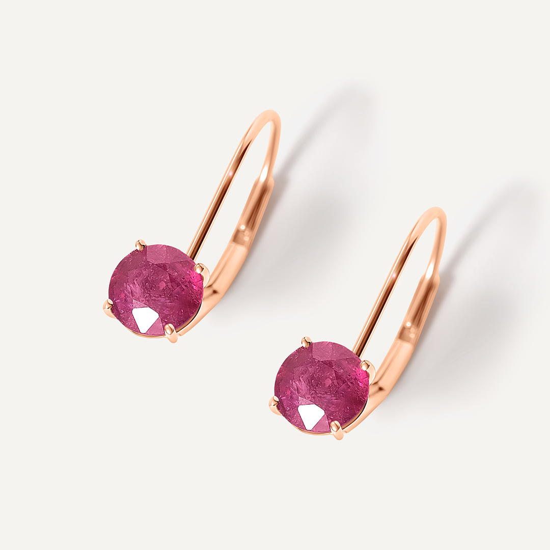 Серьги из золота с рубинами