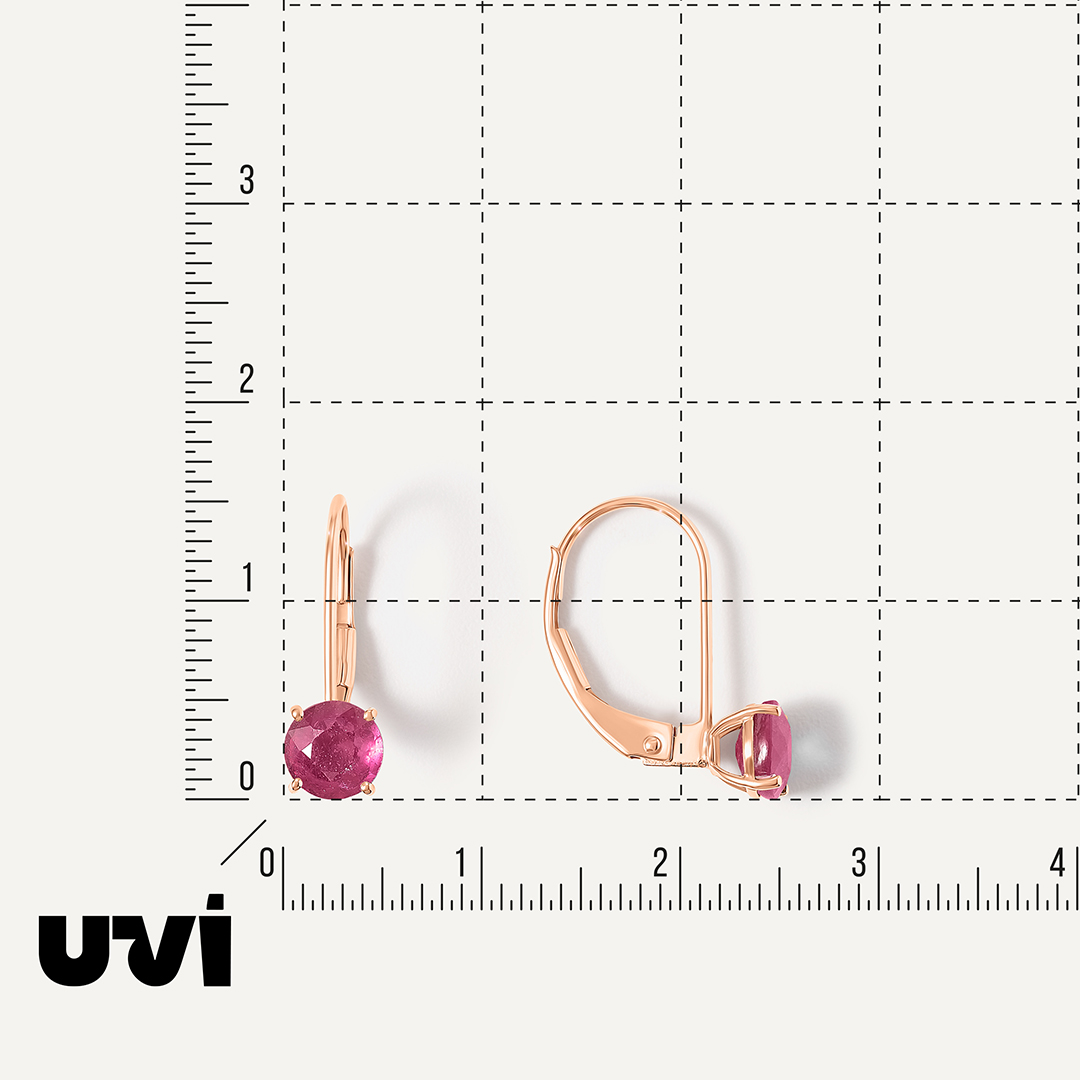 Серьги из золота с рубинами