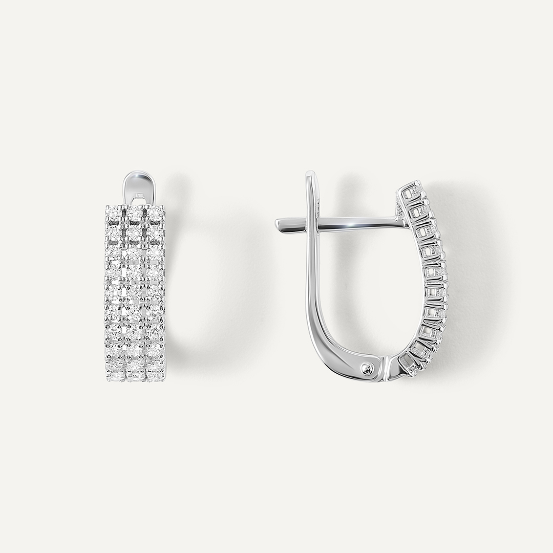 Серьги из белого золота с бриллиантами