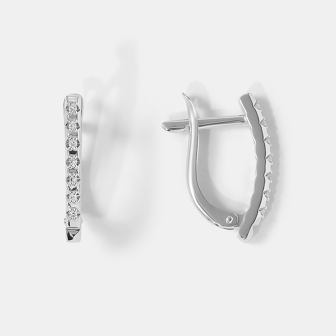 Серьги из белого золота с бриллиантами