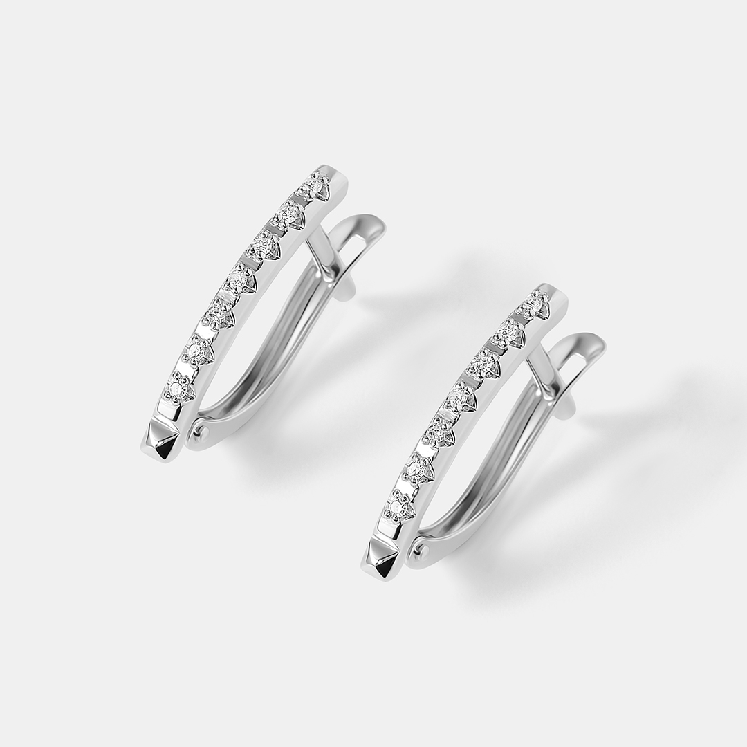 Серьги из белого золота с бриллиантами