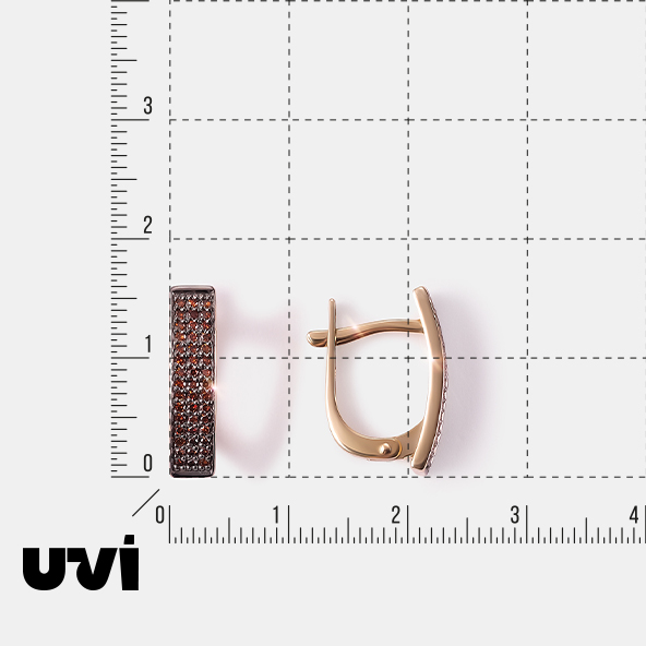 Серьги из желтого золота с оранжевыми бриллиантами