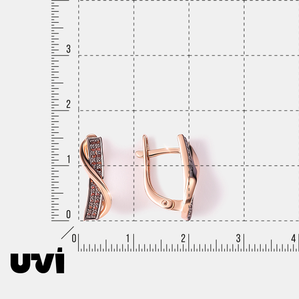 Серьги из золота с оранжевыми бриллиантами