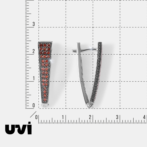 Серьги из белого золота с оранжевыми бриллиантами