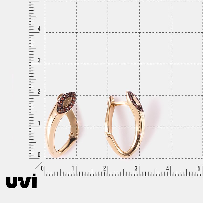 Серьги из желтого золота с оранжевыми бриллиантами