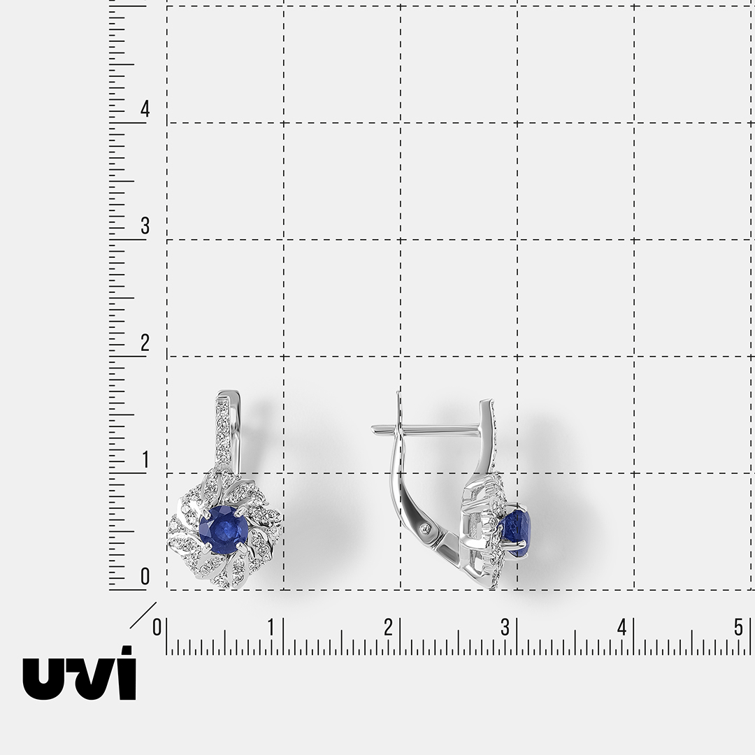 Серьги из белого золота с сапфирами