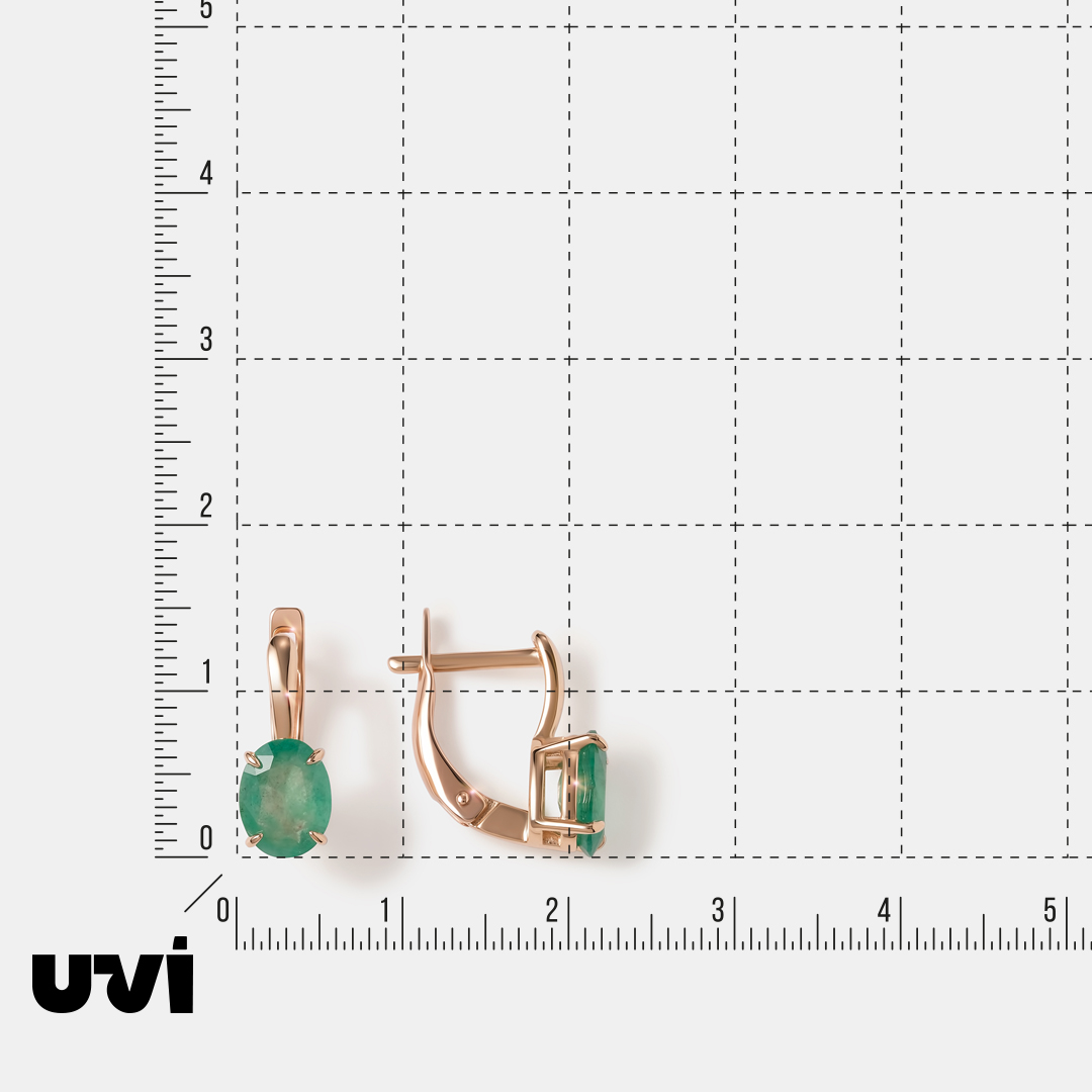Серьги из золота с изумрудами