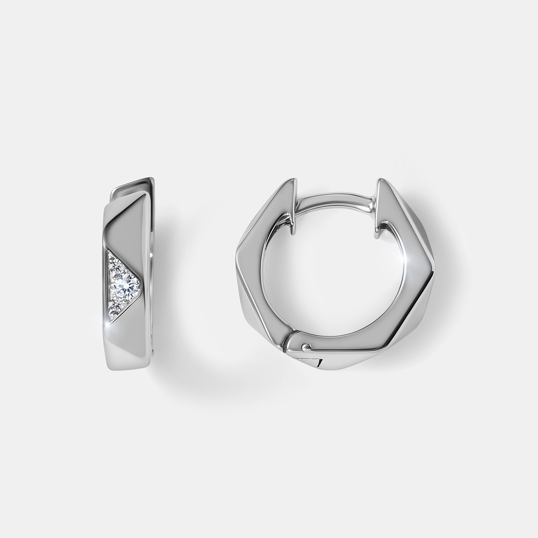 Серьги-конго из платины с бриллиантами