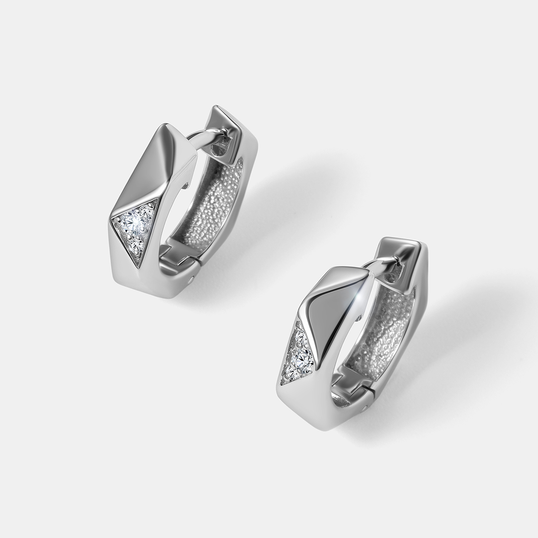Серьги-конго из платины с бриллиантами