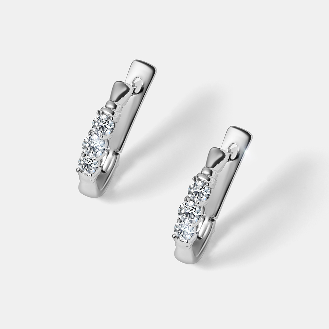 Серьги из платины с бриллиантами