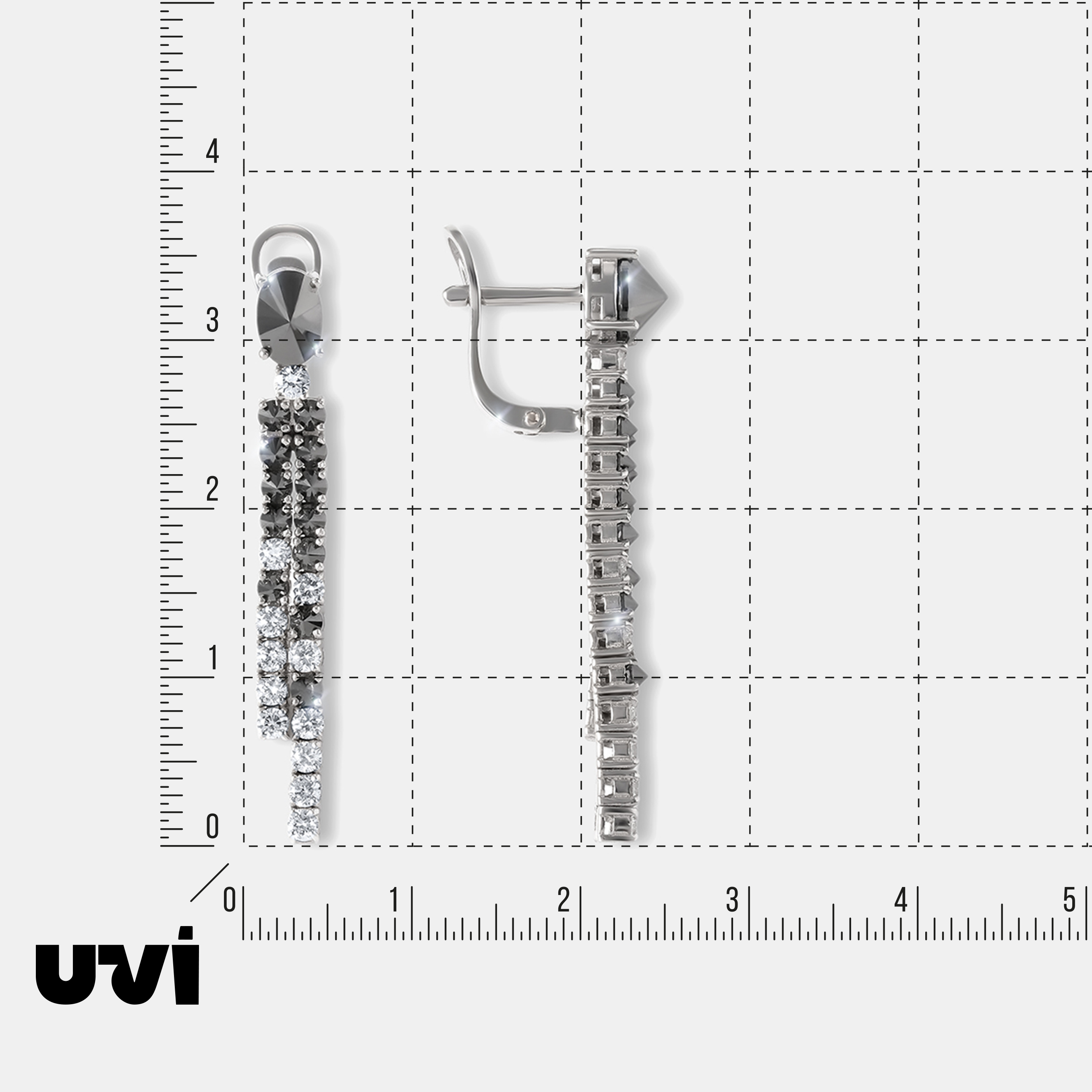 Серьги из белого золота с черными бриллиантами