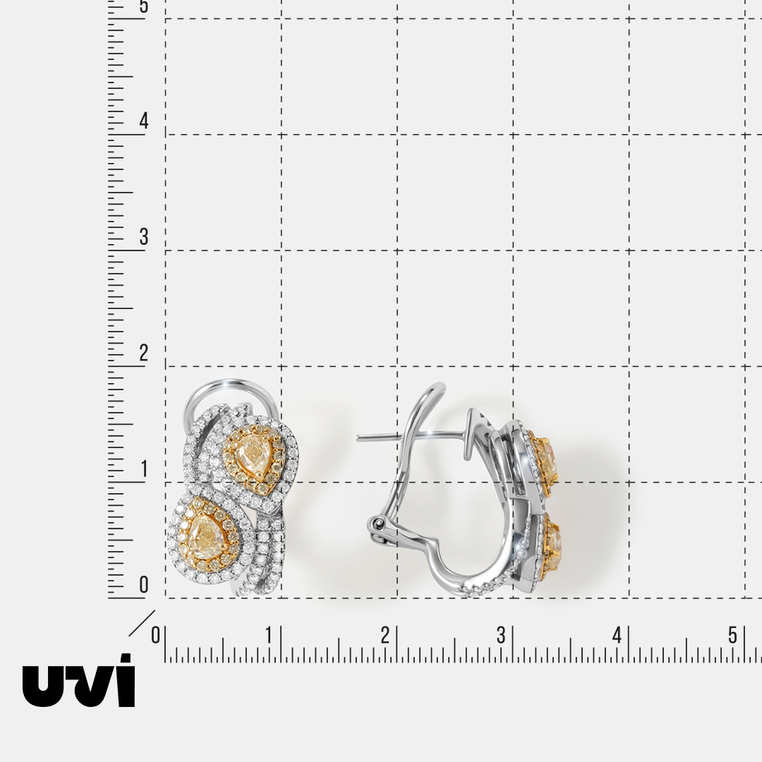 Серьги из золота с желтыми бриллиантами
