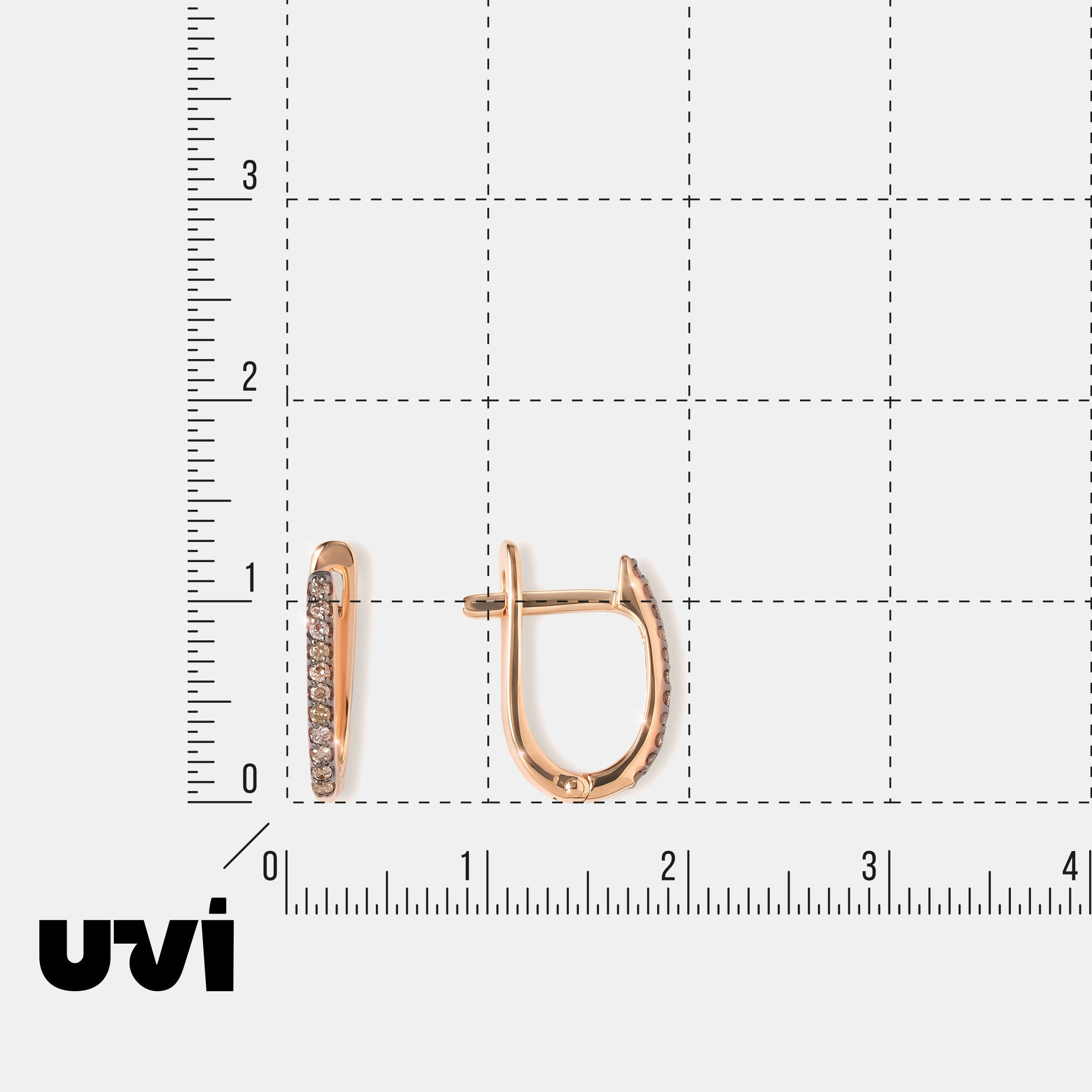 Серьги из золота с коньячными бриллиантами