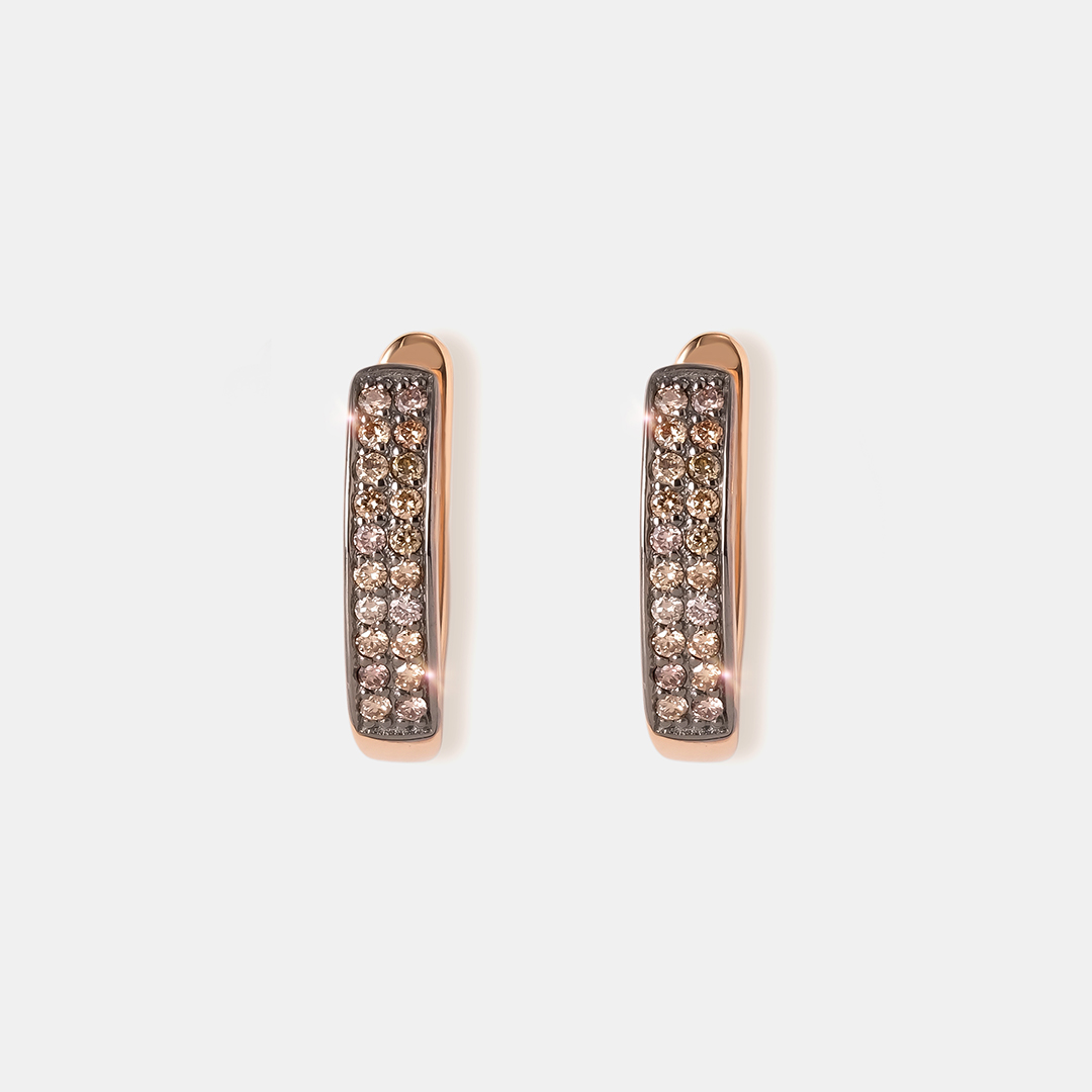 Серьги из золота с коньячными бриллиантами