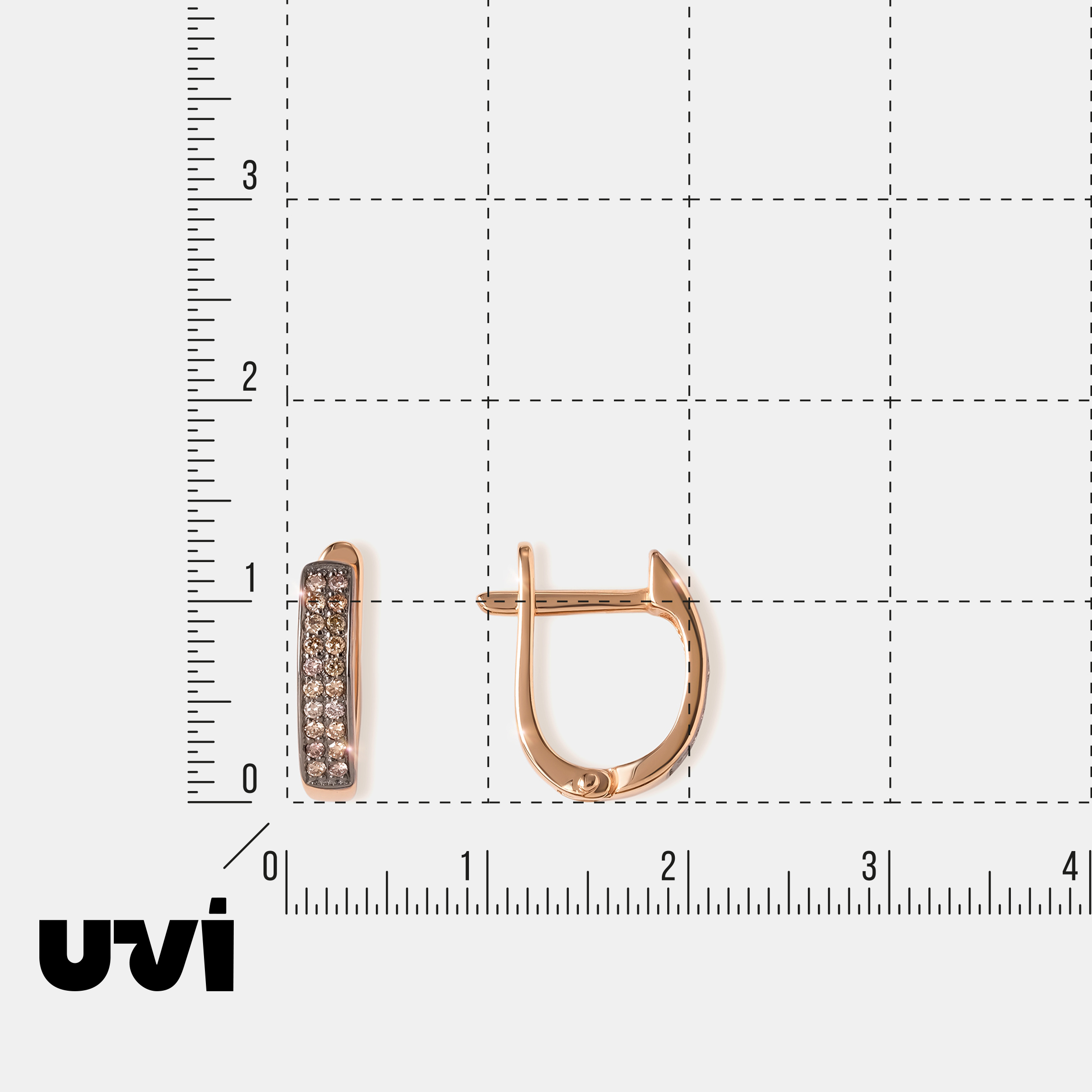 Серьги из золота с коньячными бриллиантами
