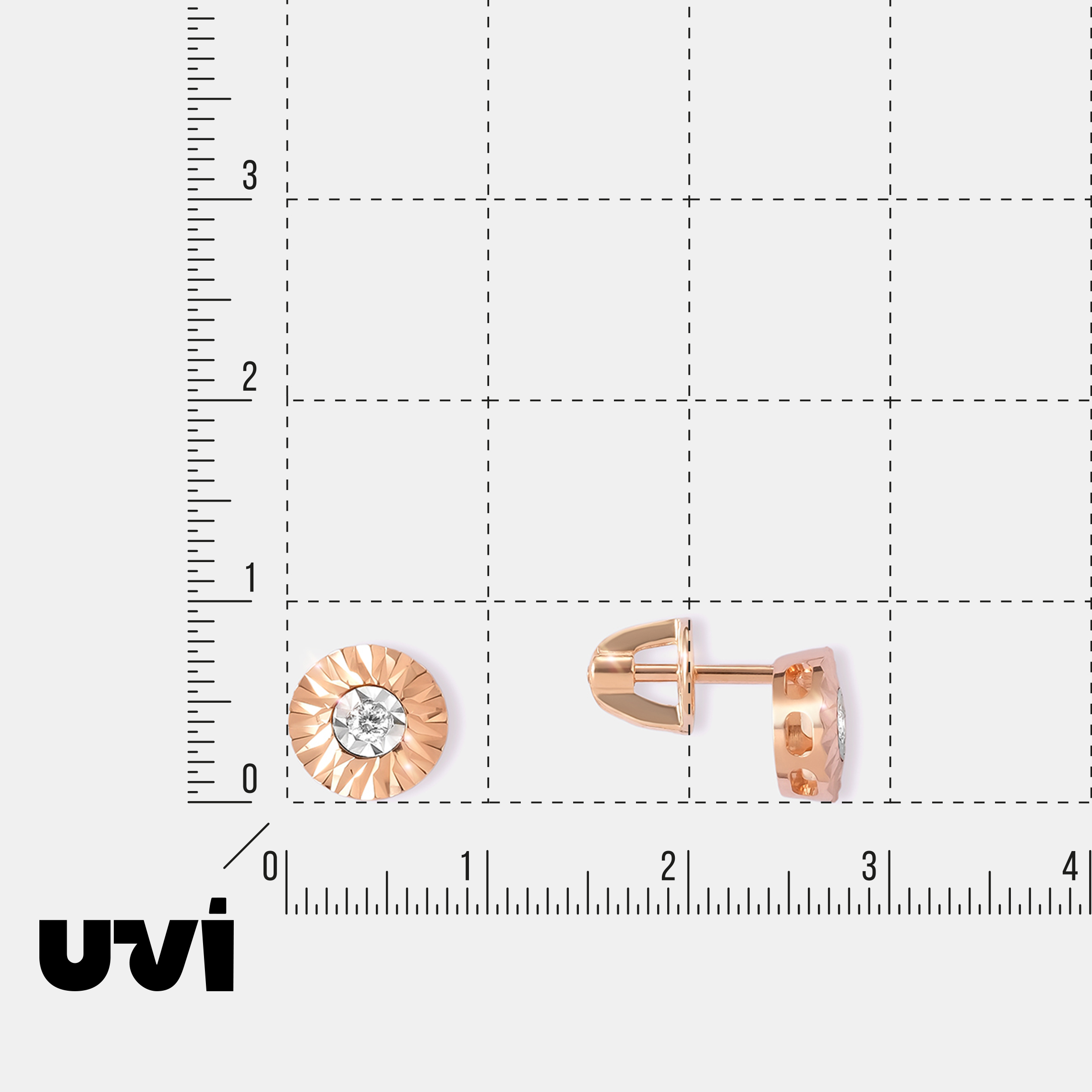 Серьги-пусеты из золота с бриллиантами