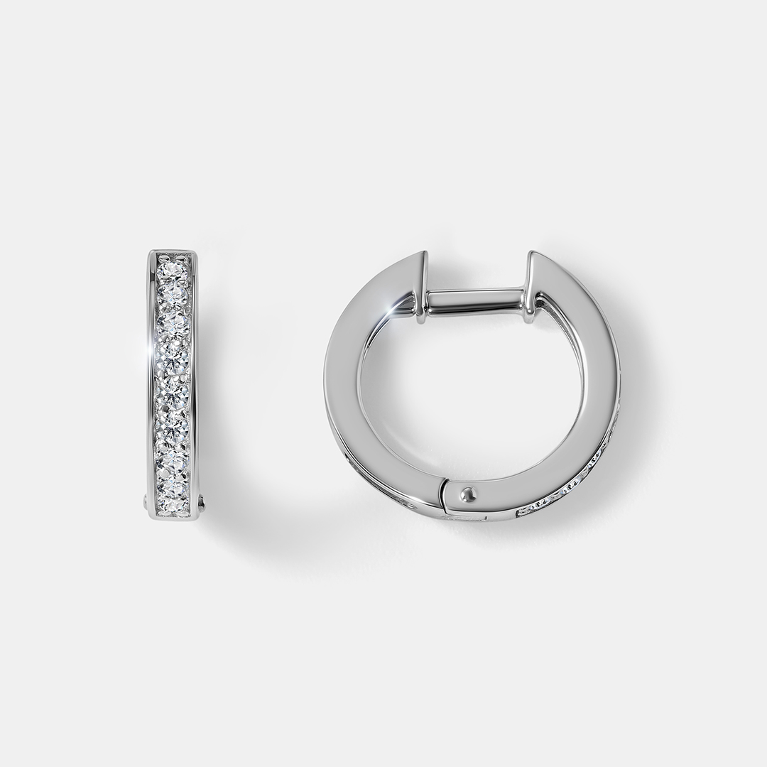 Серьги-конго из платины с бриллиантами