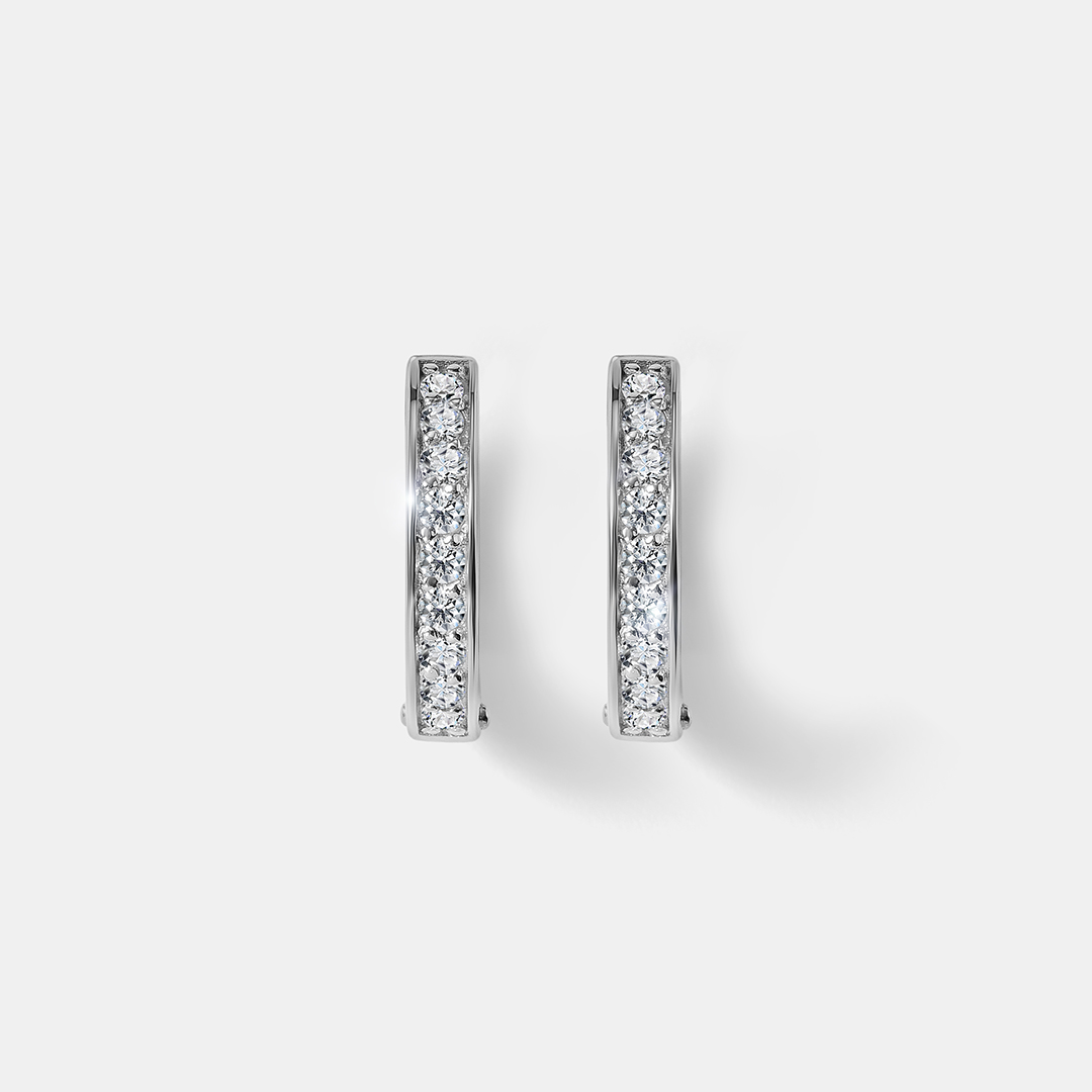 Серьги-конго из платины с бриллиантами