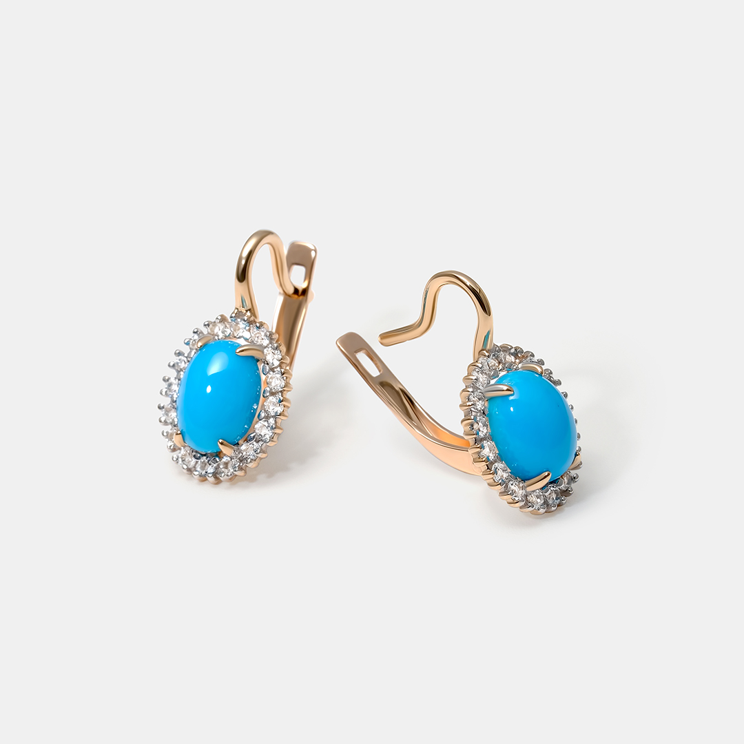 Серьги из золота с бирюзой
