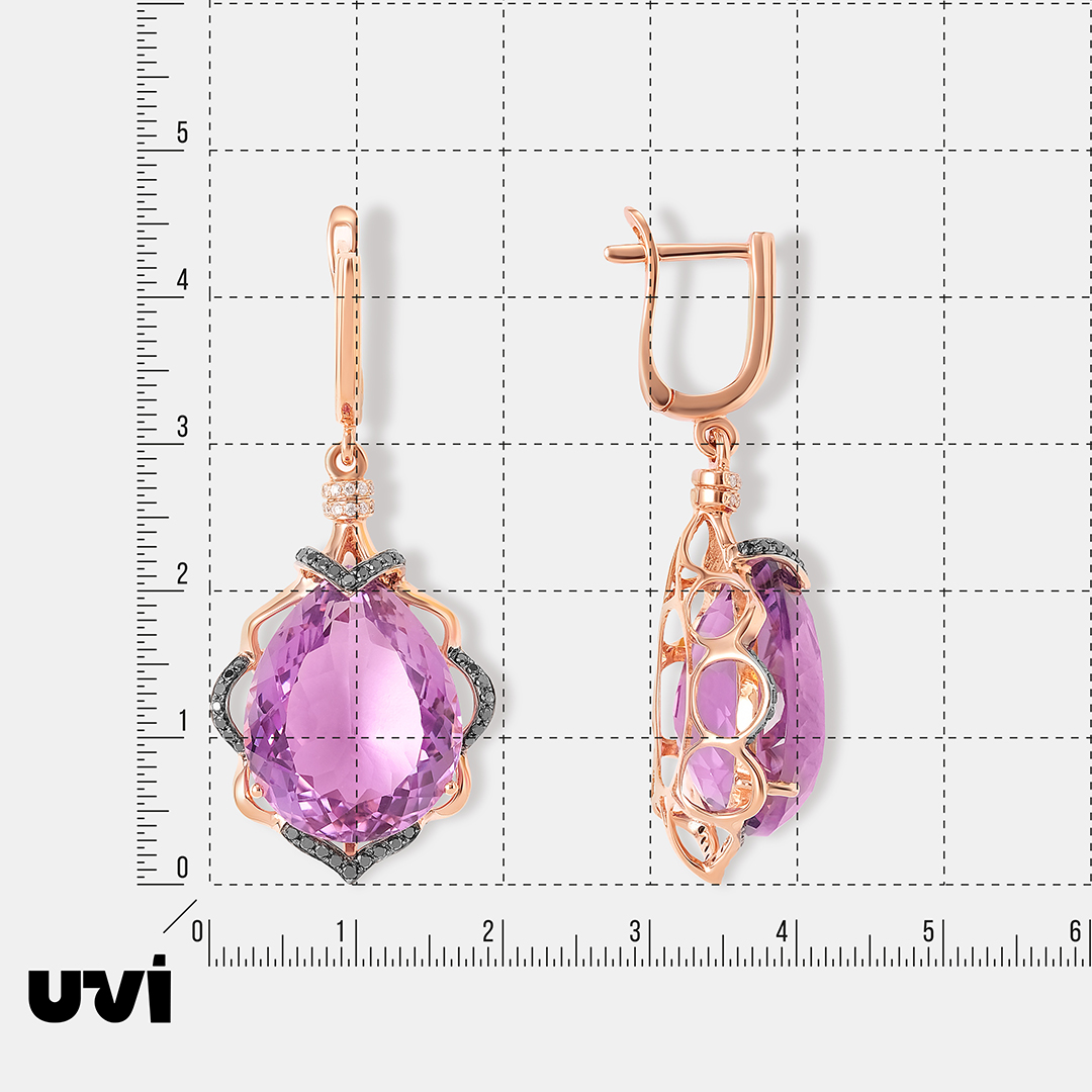 Серьги из золота с аметистами