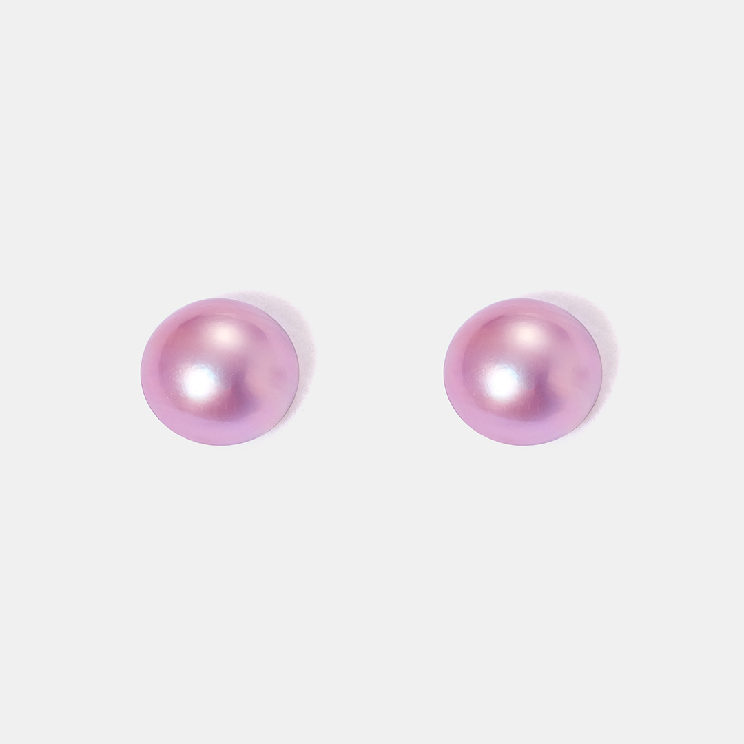 Серьги-пусеты из золота с жемчугом Мабе