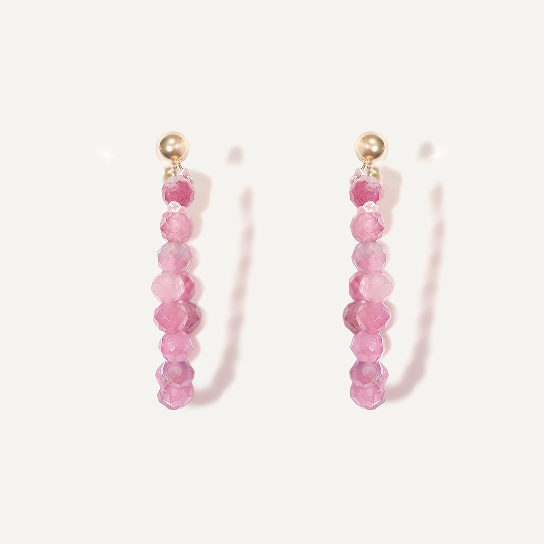 Серьги из желтого золота с турмалинами