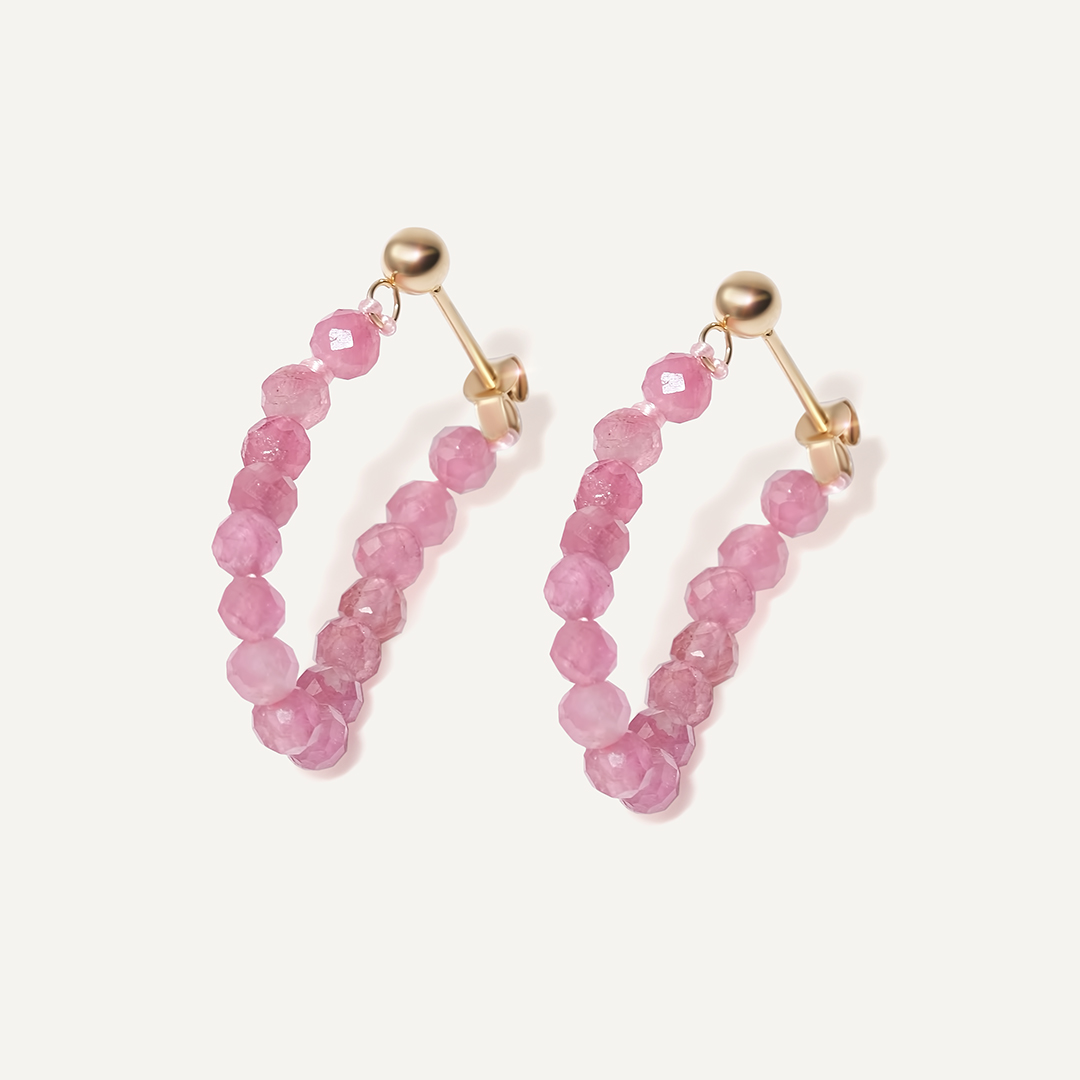 Серьги из желтого золота с турмалинами