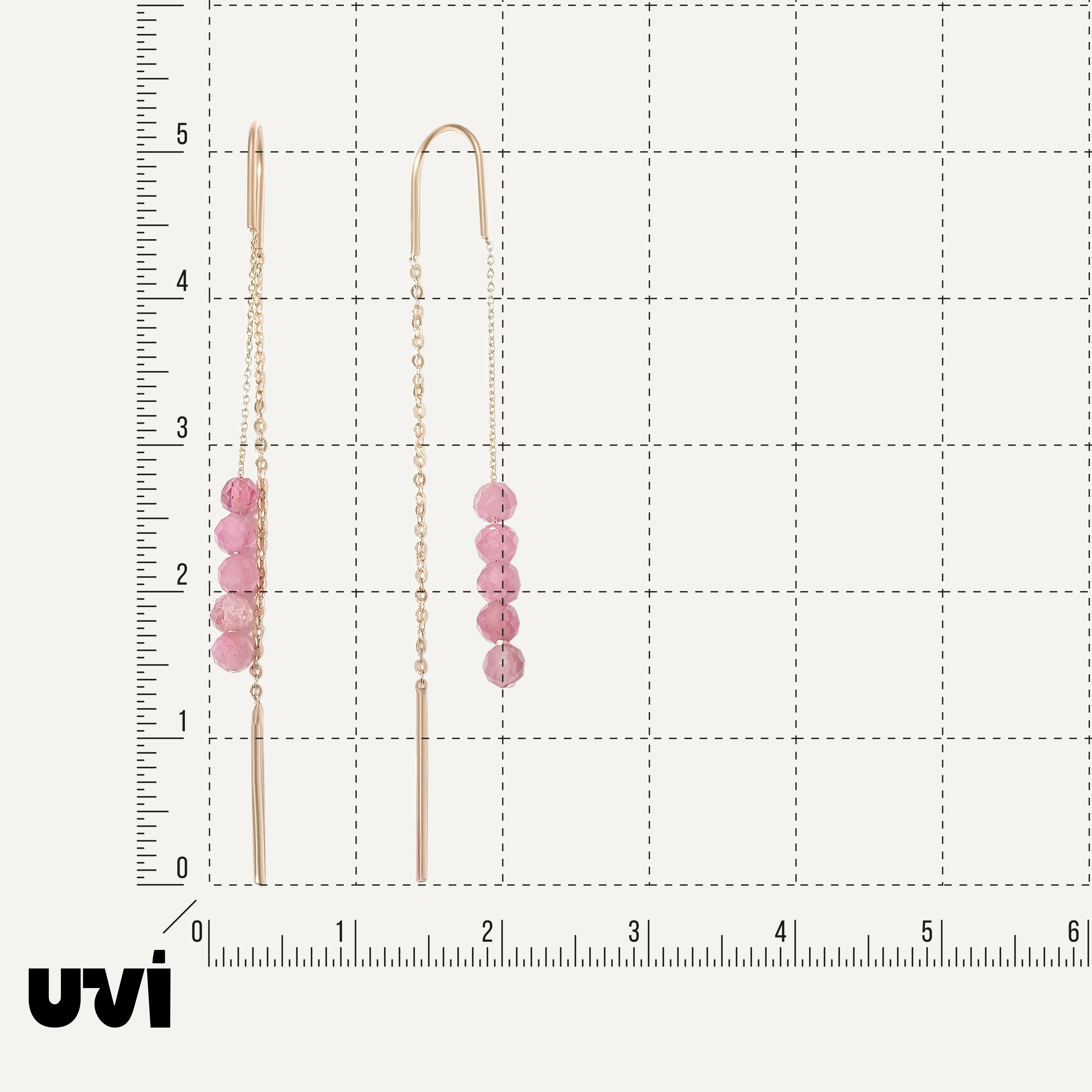 Серьги-протяжки из желтого золота с турмалинами
