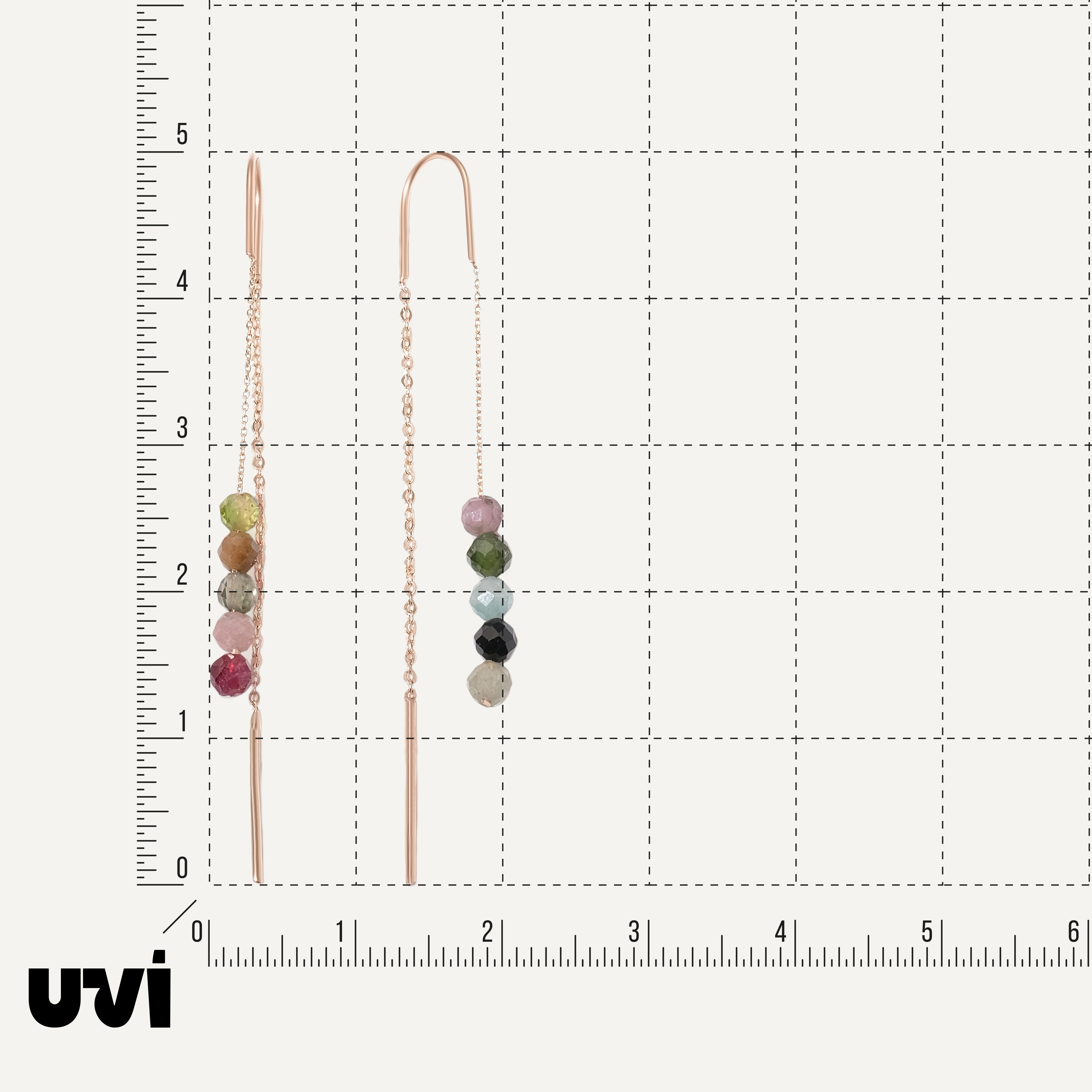 Серьги-протяжки из золота с турмалинами